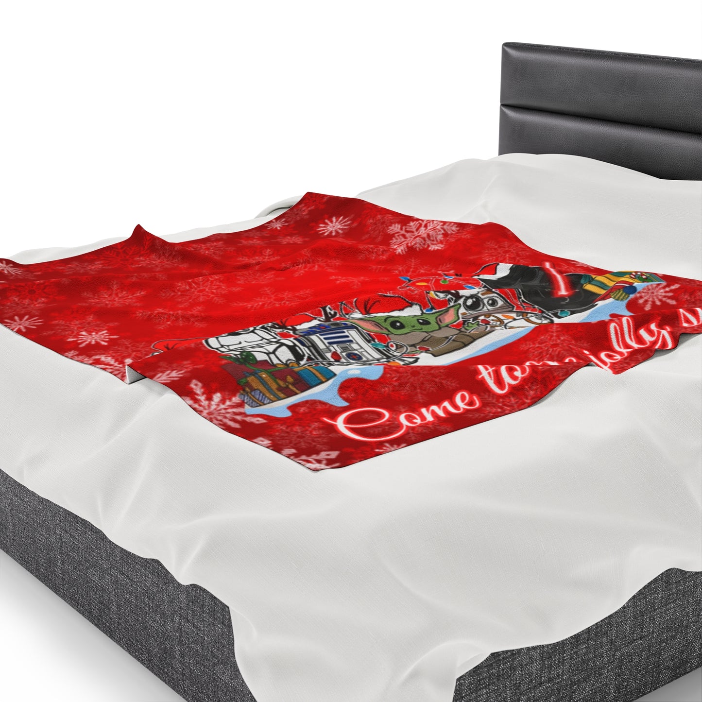 OMNI™ Star Wars Cartoon (Come To The Jolly Side) Christmas Themed Velveteen Plush Blanket