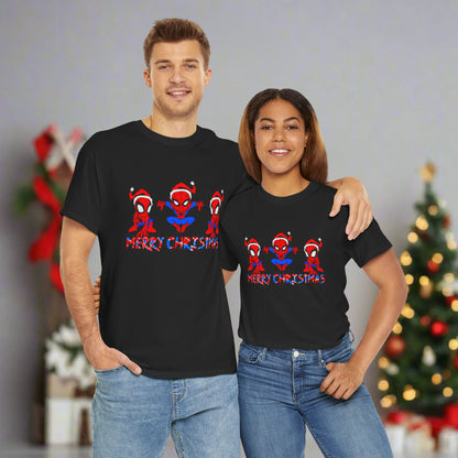 Spider-man Christmas Themed Unisex Heavy Cotton T-Shirt