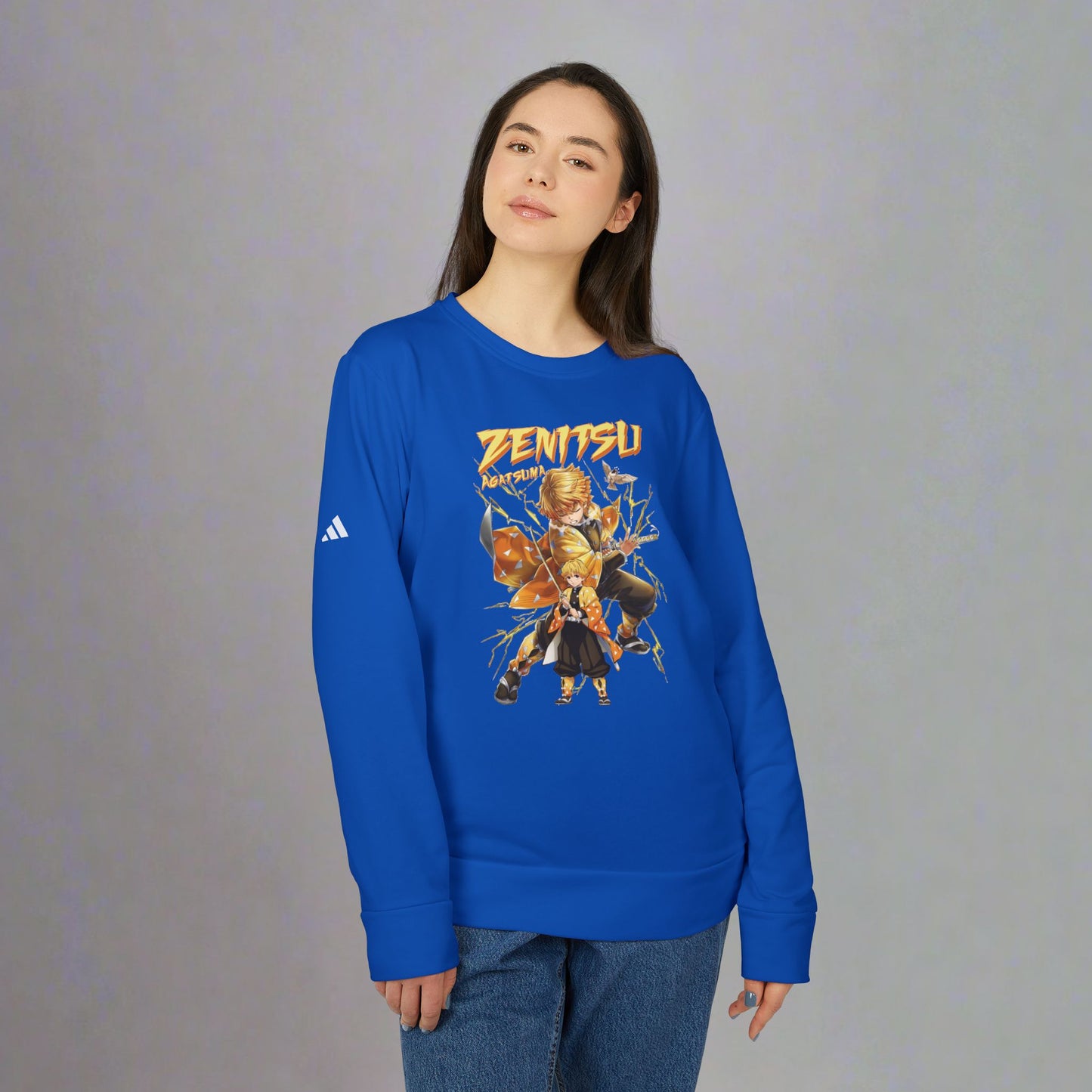 OMNI™ Demon Slayer Zenitsu Agatsuma Adidas Unisex Fleece Crewneck Sweatshirt