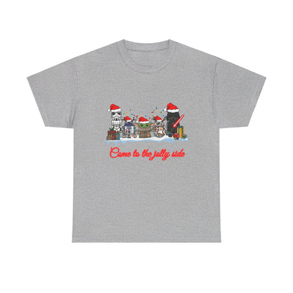 OMNI™ Star Wars Cartoon (Come To The Jolly Side) Christmas Themed Unisex Heavy Cotton T-Shirt