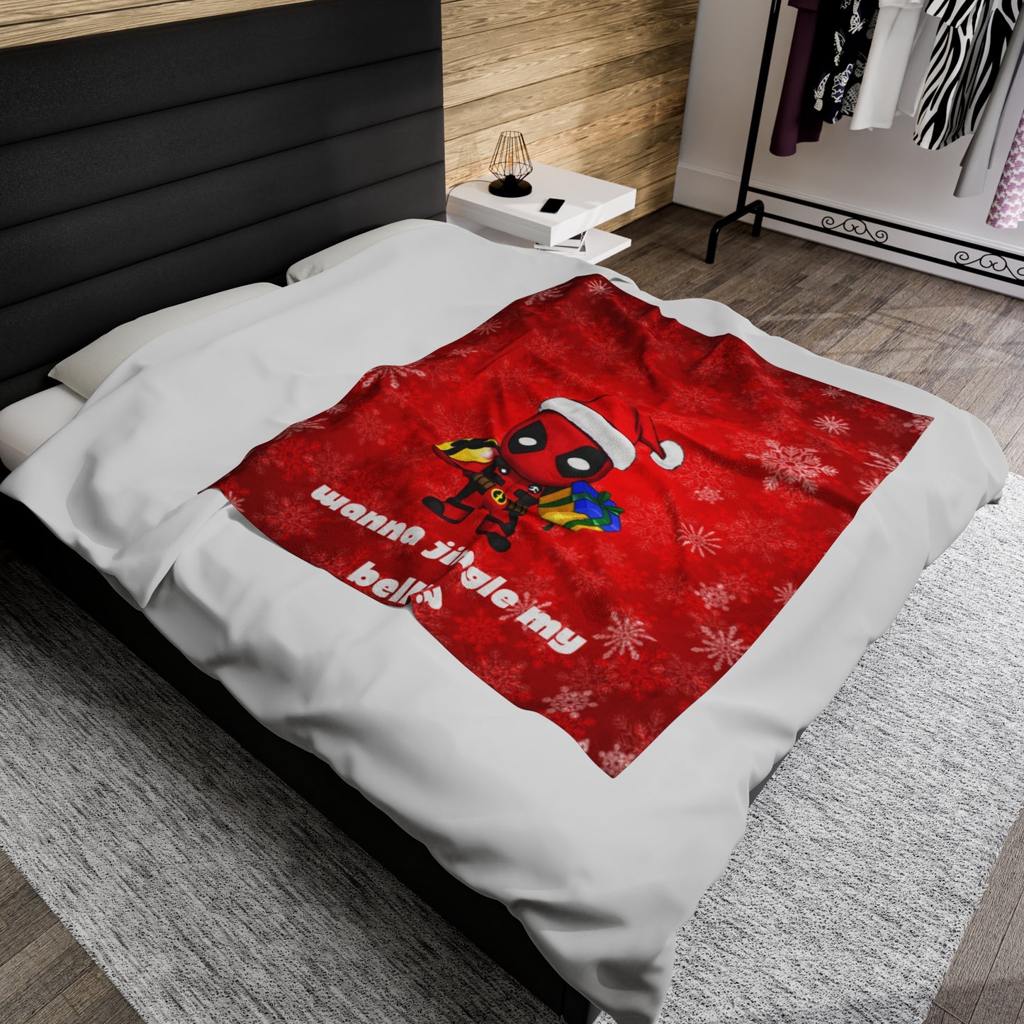 OMNI™ Deadpool Santa (Wanna Jingle My Bells?) Christmas Themed Velveteen Plush Blanket