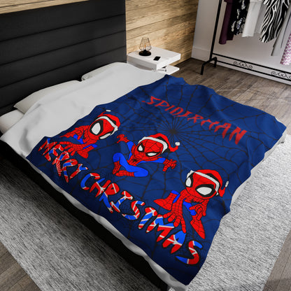 OMNI™ Spider-man Christmas Themed Velveteen Plush Blanket