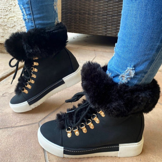 OMNI™ Women's Thick-Soled Lace-up Plush Winter Boots