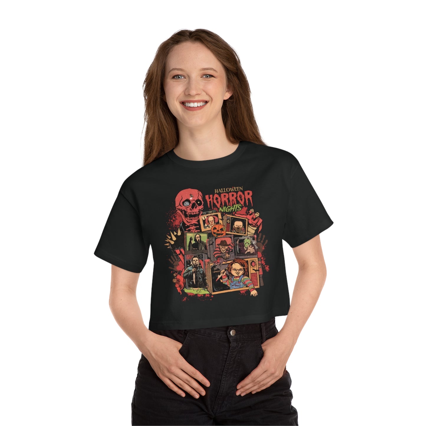 OMNI™ Halloween Horror Nights Champion Women's Heritage Cropped T-Shirt