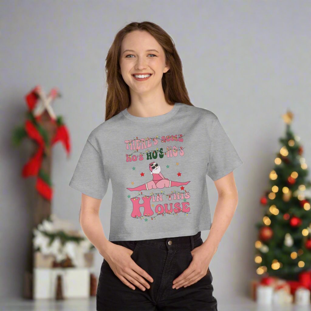 OMNI™ There's Some Ho, Ho, Hos In This House Champion Women's Heritage Cropped T-Shirt