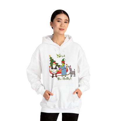 OMNI™ Shrek The Halls! (Shrek Trio: Shrek, Fiona and Donkey) Christmas Themed Unisex Hoodie