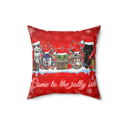 OMNI™ Star Wars Cartoon (Come To The Jolly Side) Christmas Themed Spun Polyester Square Pillow