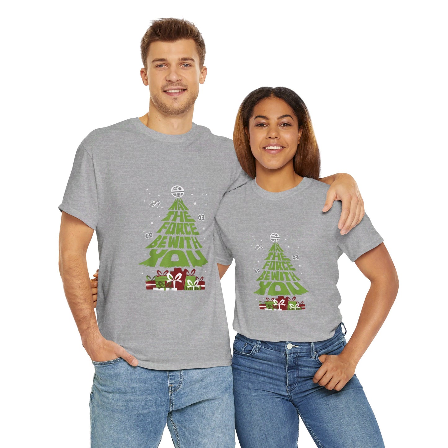 OMNI™ May The Force Be With You Christmas Tree Unisex Heavy Cotton T-Shirt