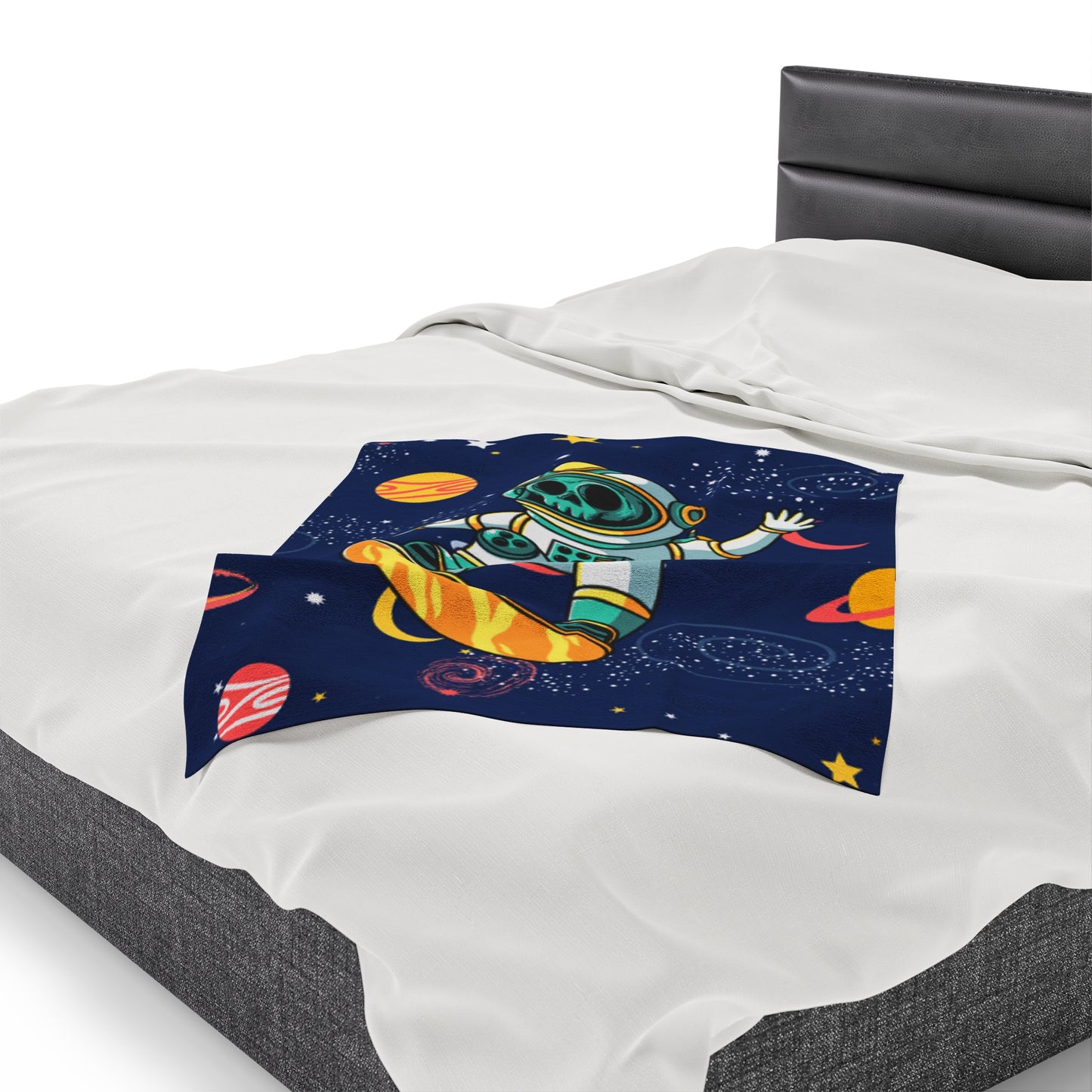 OMNI™ Skeleton Astronaut Space Surfer Velveteen Plush Blanket