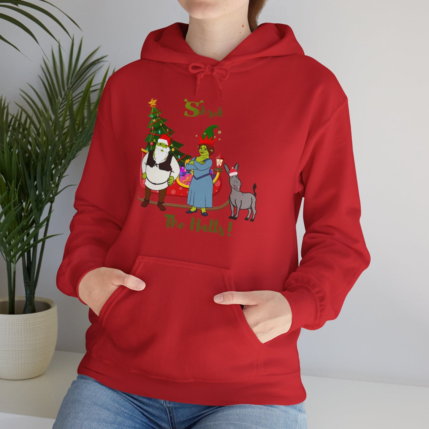 OMNI™ Shrek The Halls! (Shrek Trio: Shrek, Fiona and Donkey) Christmas Themed Unisex Hoodie