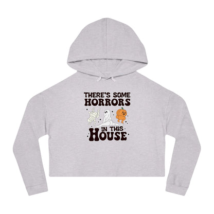 OMNI™ There's Some Horrors In This House Halloween Women’s Cropped Hooded Sweatshirt