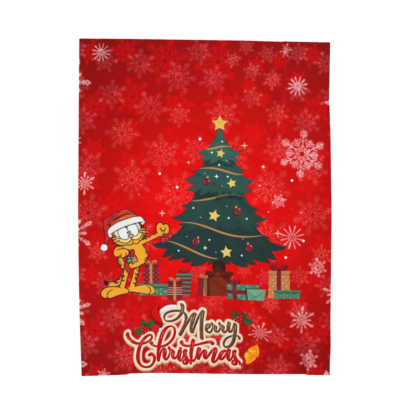 OMNI™ Garfield Christmas Themed Velveteen Plush Blanket