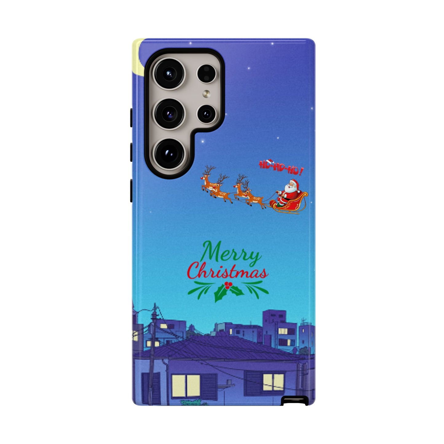 OMNI™ Santa and His Reindeer (Merry Christmas) Starry Night Double Layered Phone Cases