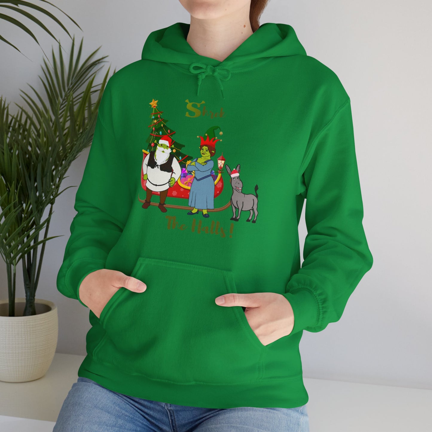 OMNI™ Shrek The Halls! (Shrek Trio: Shrek, Fiona and Donkey) Christmas Themed Unisex Hoodie