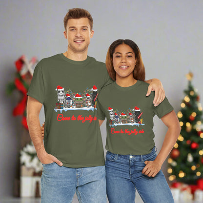 Star Wars Cartoon (Come To The Jolly Side) Christmas Themed Unisex Heavy Cotton T-Shirt
