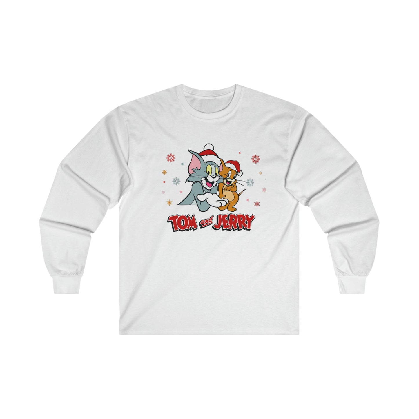 OMNI™ Tom and Jerry Christmas Themed Ultra Cotton Long Sleeve T-Shirt