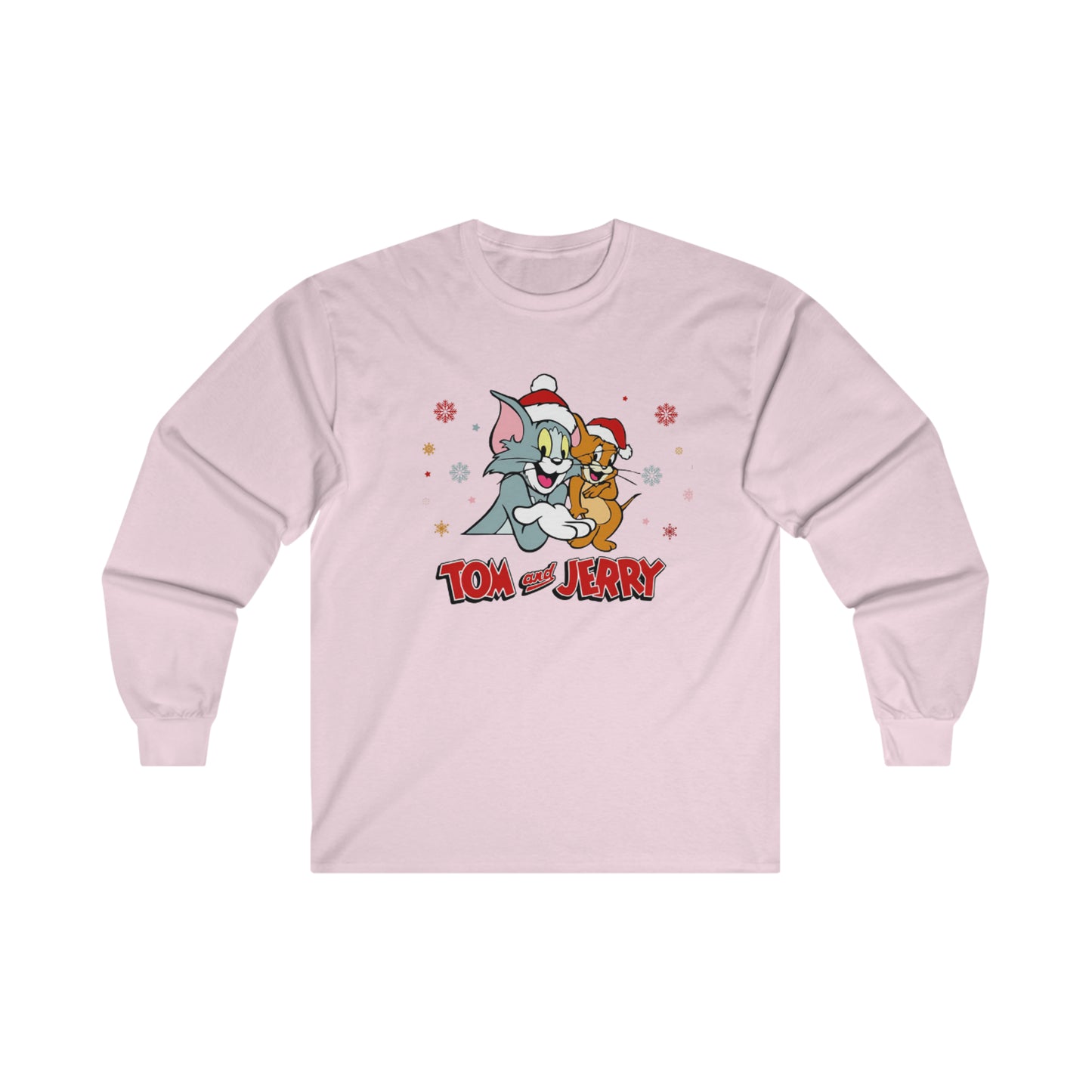 OMNI™ Tom and Jerry Christmas Themed Ultra Cotton Long Sleeve T-Shirt