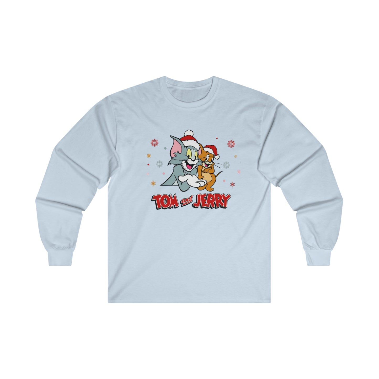 OMNI™ Tom and Jerry Christmas Themed Ultra Cotton Long Sleeve T-Shirt