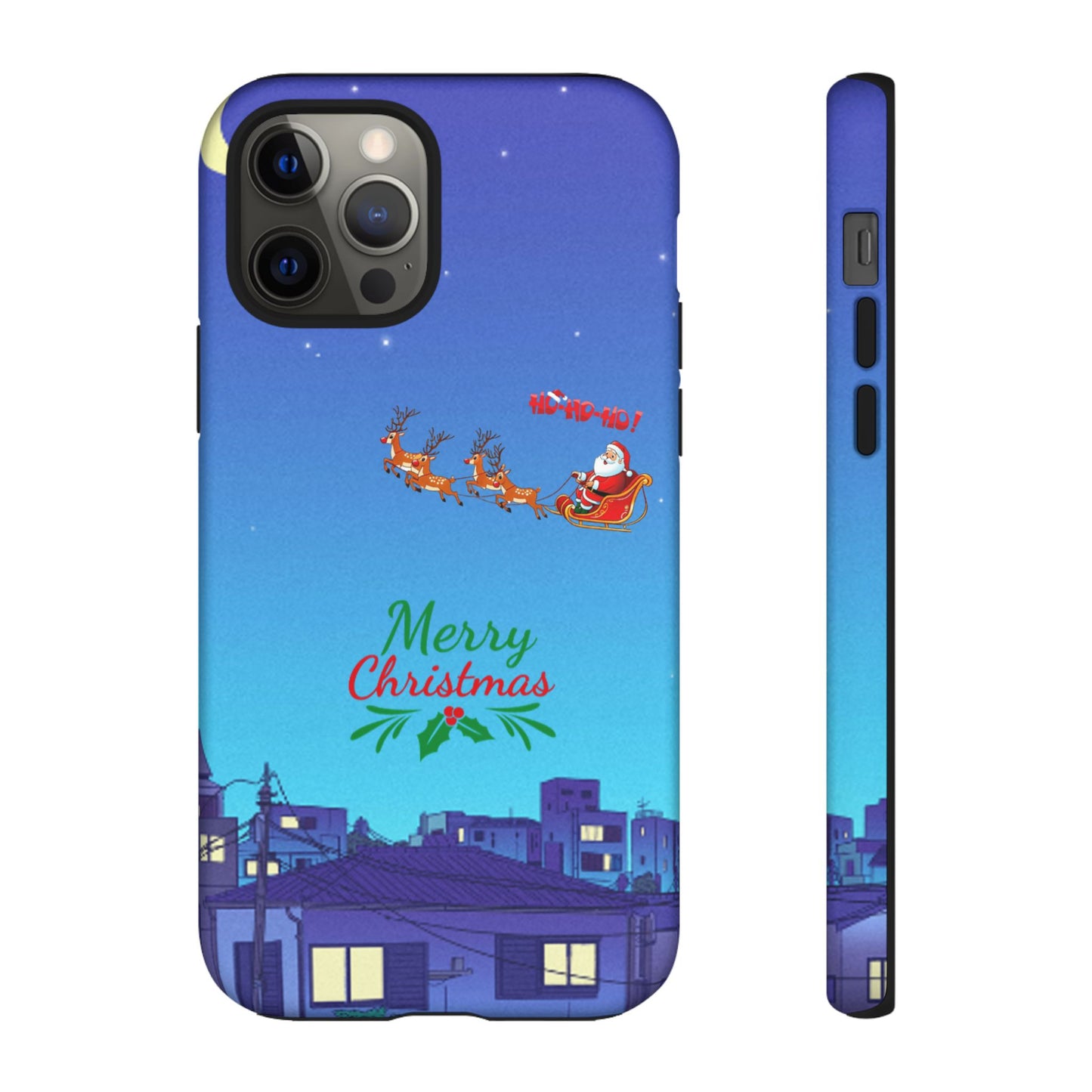 OMNI™ Santa and His Reindeer (Merry Christmas) Starry Night Double Layered Phone Cases