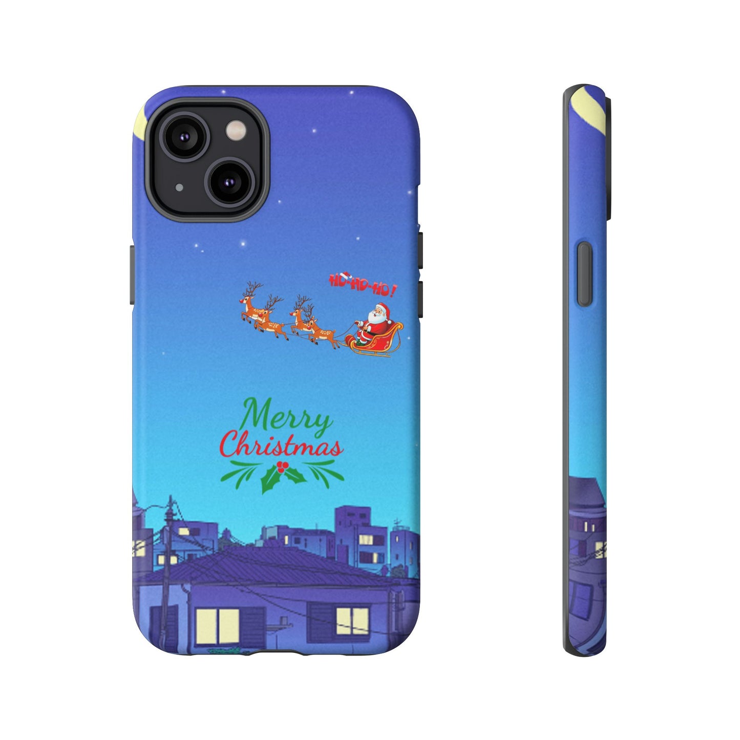 OMNI™ Santa and His Reindeer (Merry Christmas) Starry Night Double Layered Phone Cases