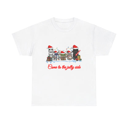 OMNI™ Star Wars Cartoon (Come To The Jolly Side) Christmas Themed Unisex Heavy Cotton T-Shirt