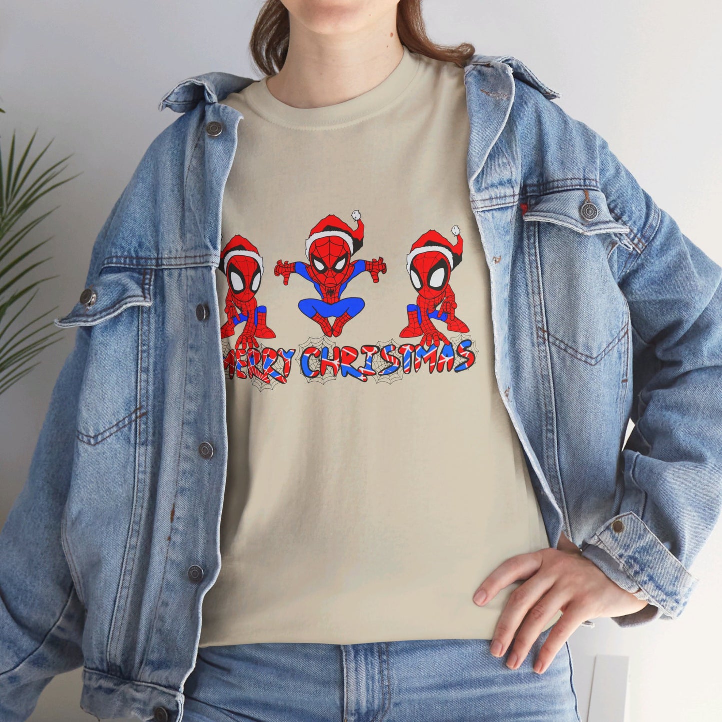 OMNI™ Spider-man Christmas Themed Unisex Heavy Cotton T-Shirt