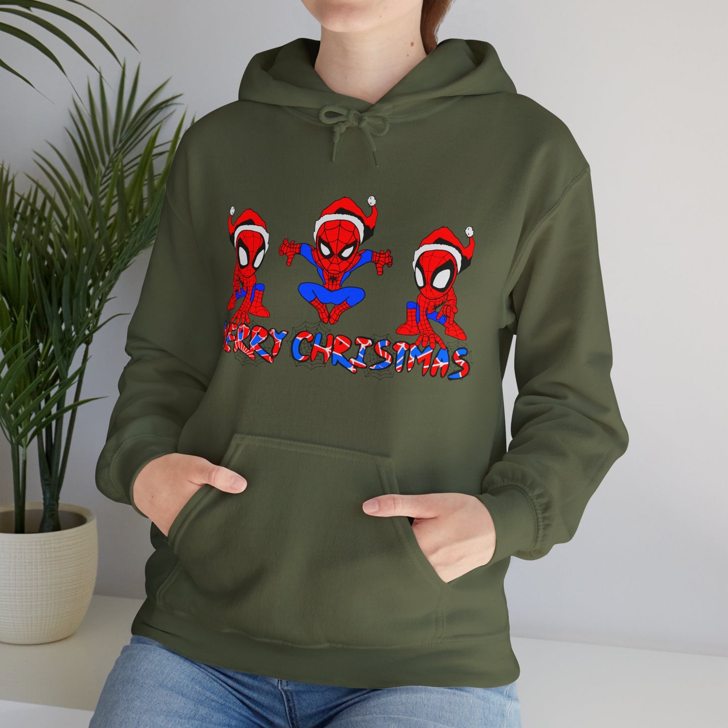 Spider-man Christmas Themed Unisex Heavy Blend Hooded Sweatshirt