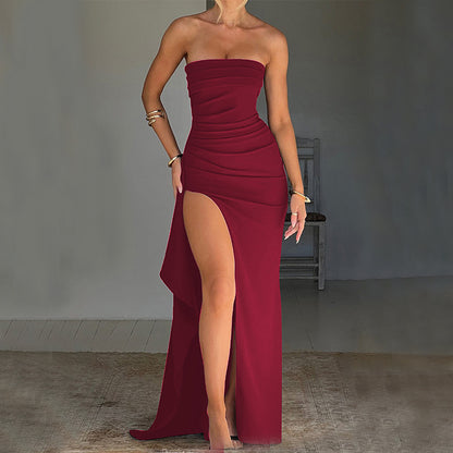 OMNI™ Women's Strapless High Split Long Summer Dress