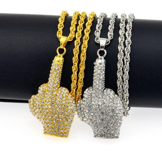 OMNI™ Middle Finger Diamond Necklace