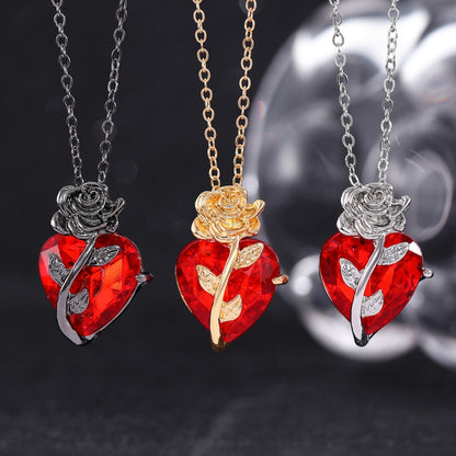 OMNI™ Tangled Rose and Crimson Heart Necklace