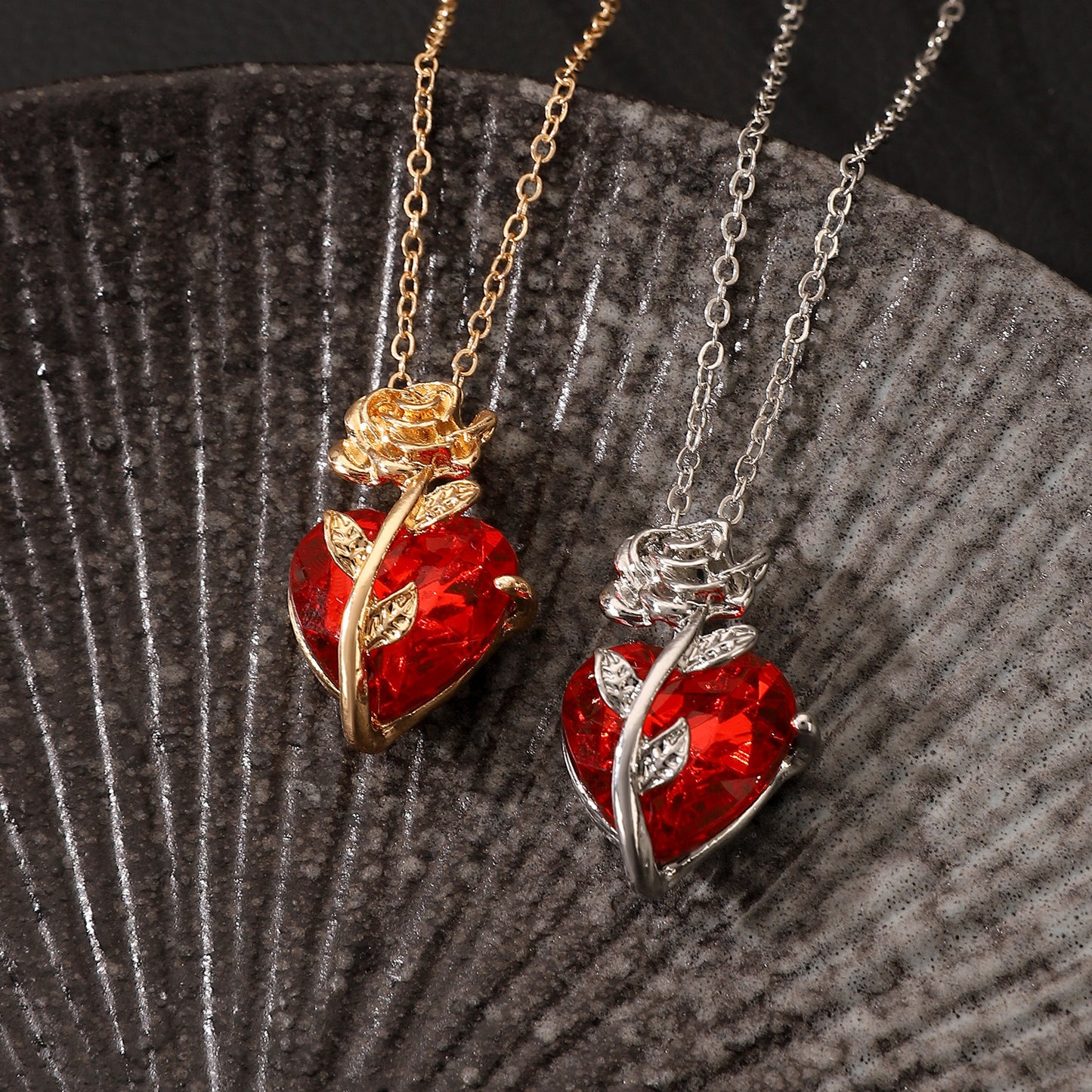 OMNI™ Tangled Rose and Crimson Heart Necklace