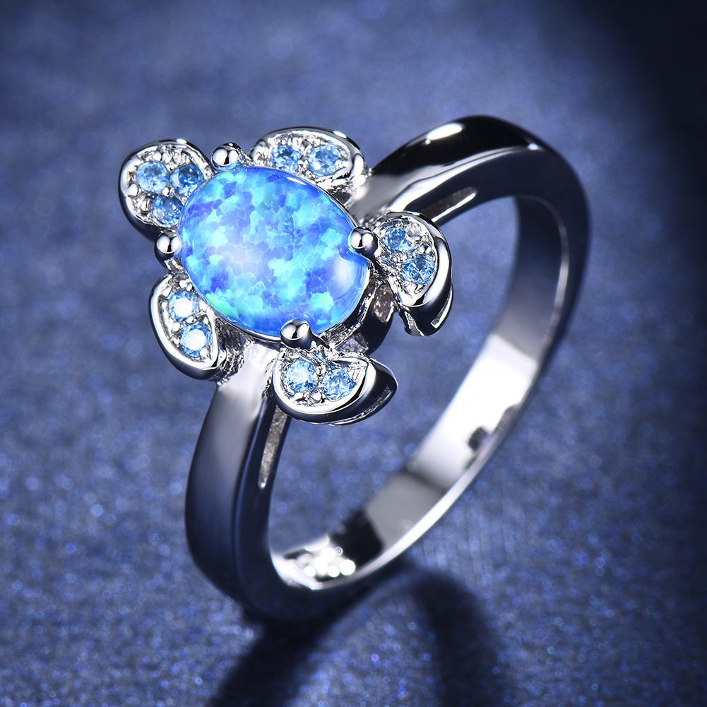 OMNI™ Water Blue Diamond Tortoise Ring