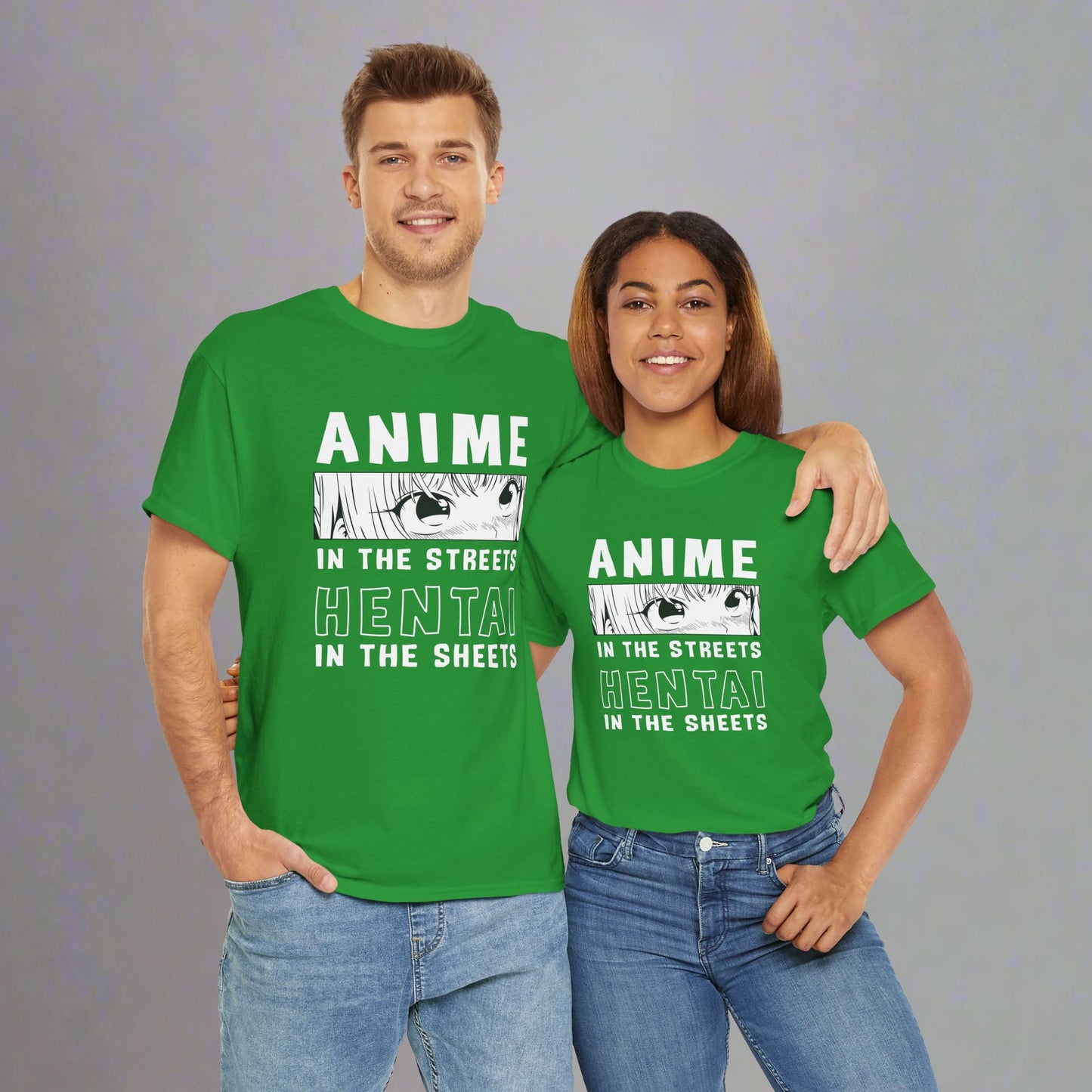 OMNI™ Anime In The Streets Hentai In The Sheets Unisex Heavy Cotton T-Shirt