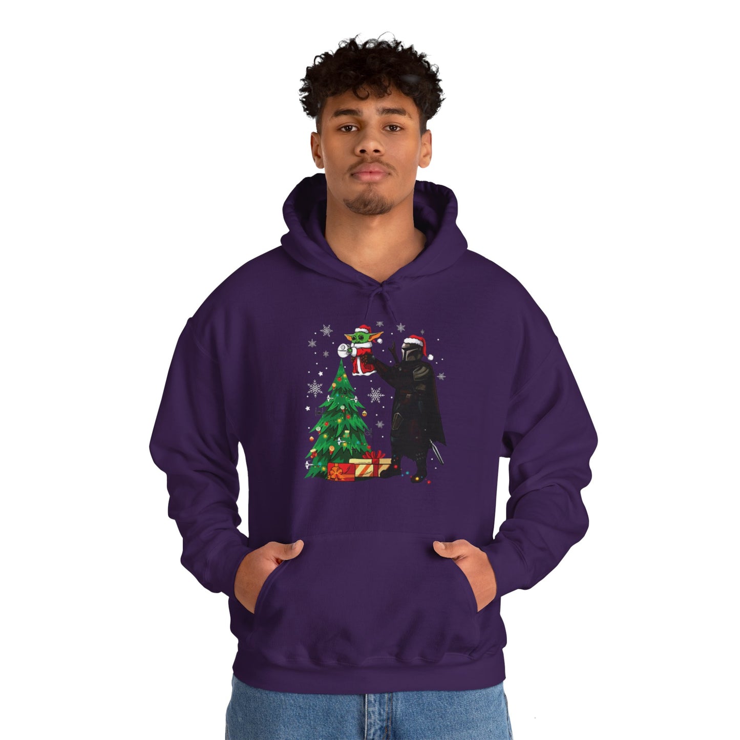 OMNI™ Star Wars Mandalorian and Baby Yoda Christmas Themed Unisex Hoodie