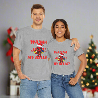 OMNI™ Deadpool Santa (Wanna Jingle My Bells?) Unisex Heavy Cotton T-Shirt
