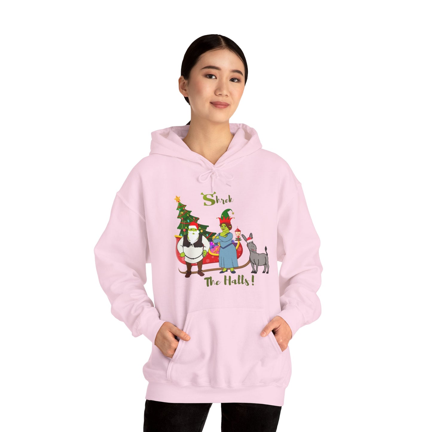 OMNI™ Shrek The Halls! (Shrek Trio: Shrek, Fiona and Donkey) Christmas Themed Unisex Hoodie