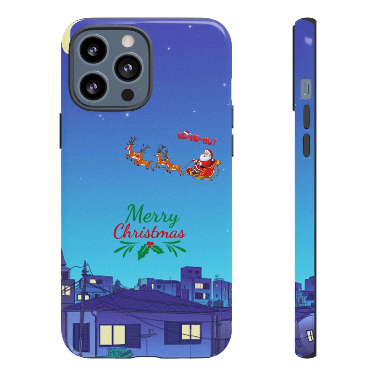 OMNI™ Santa and His Reindeer (Merry Christmas) Starry Night Double Layered Phone Cases