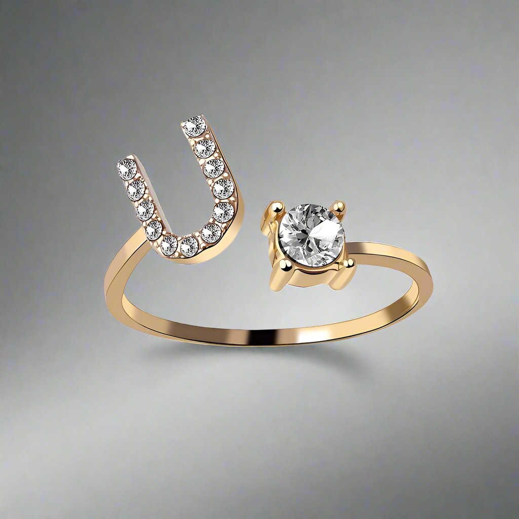 OMNI™ Adjustable 26 Initial Letter Zircon Ring