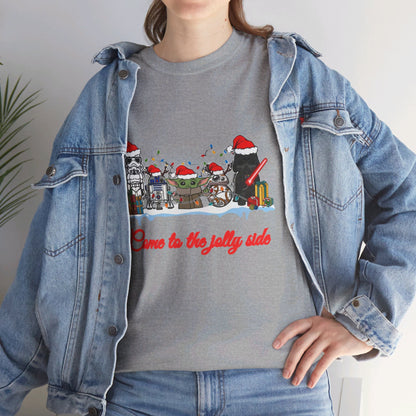 OMNI™ Star Wars Cartoon (Come To The Jolly Side) Christmas Themed Unisex Heavy Cotton T-Shirt