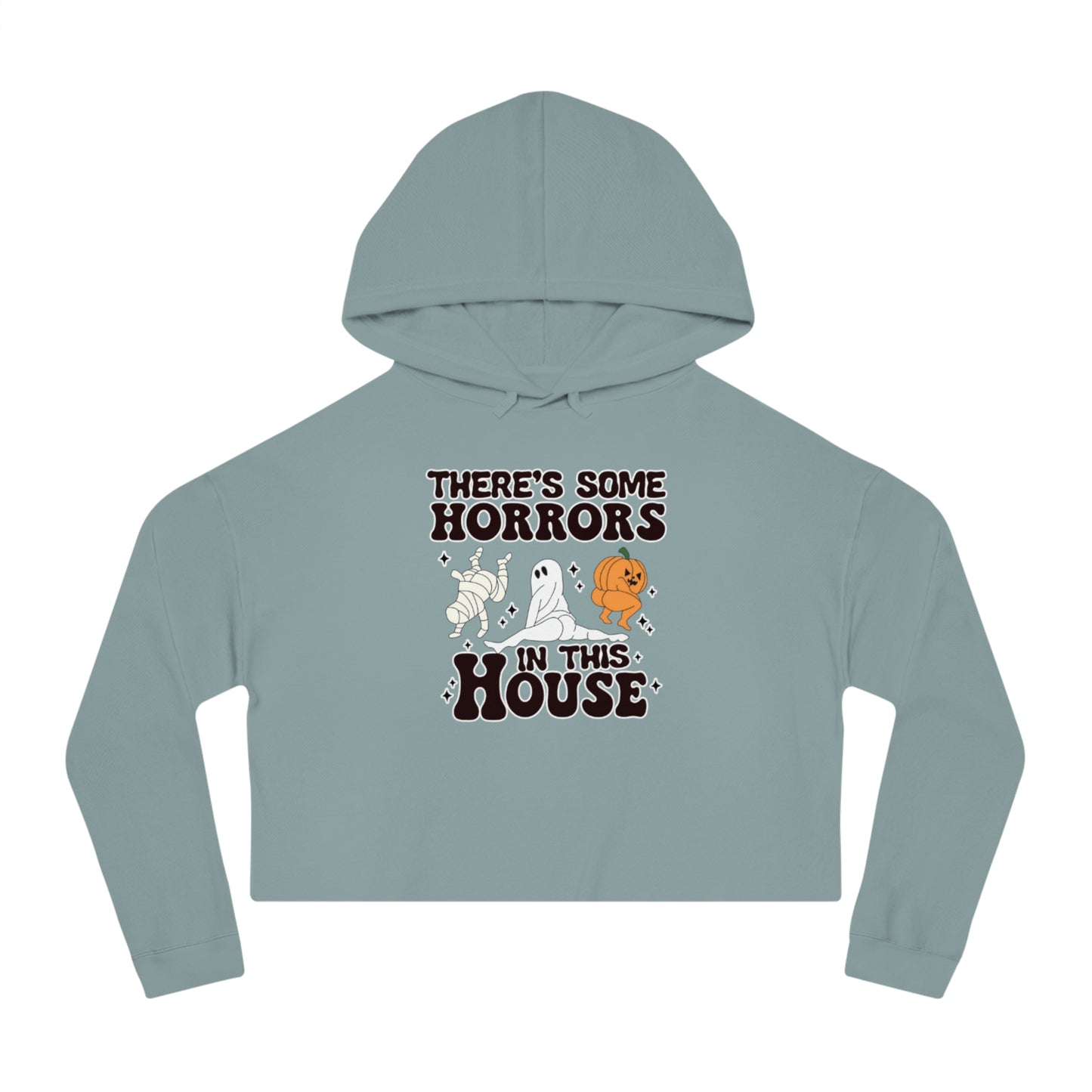 OMNI™ There's Some Horrors In This House Halloween Women’s Cropped Hooded Sweatshirt