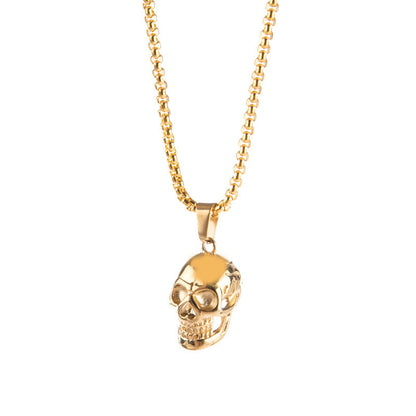 OMNI™ Titanium Steel Punk Halloween Skull Necklace