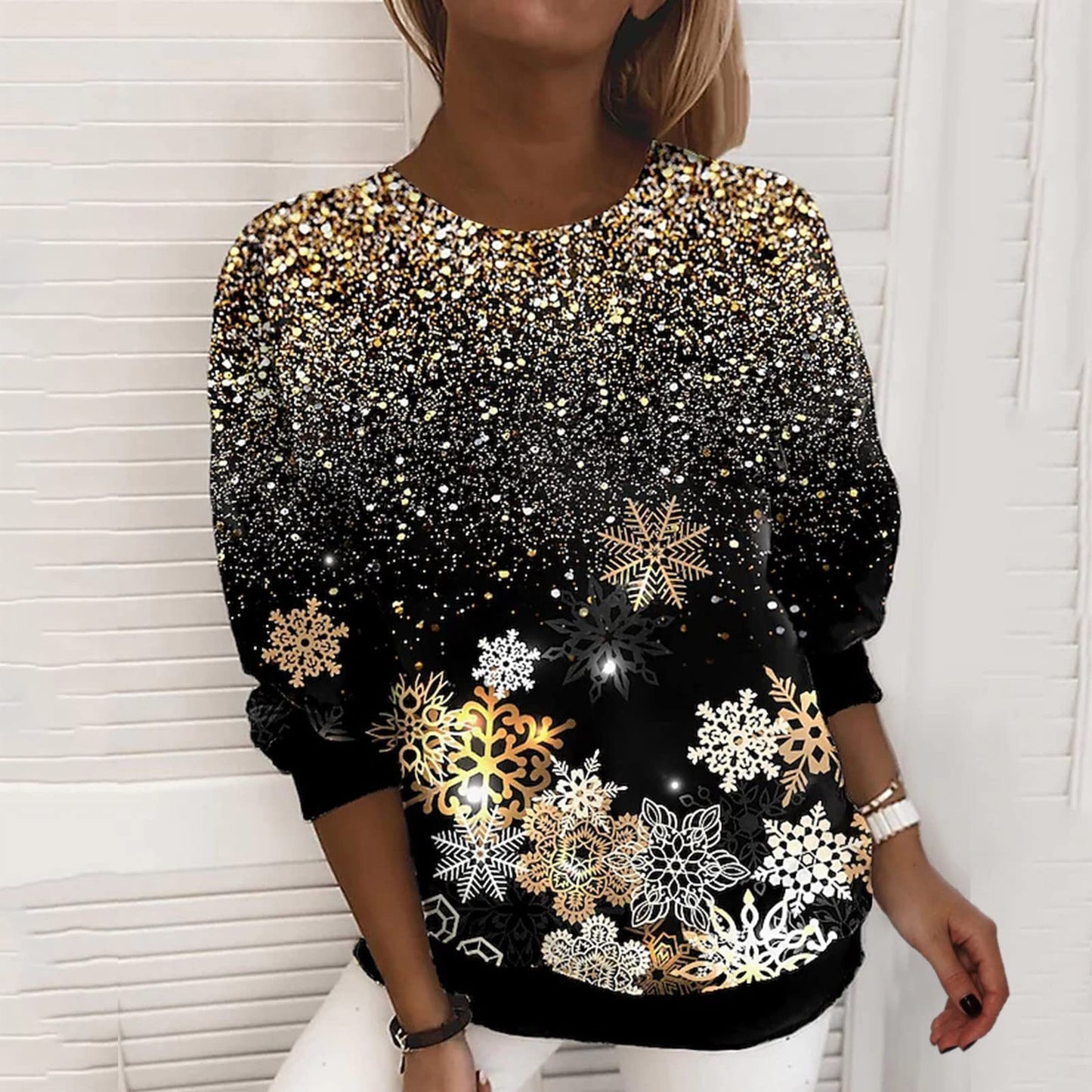 OMNI™ Women's 3D Snowflake Christmas Sweater