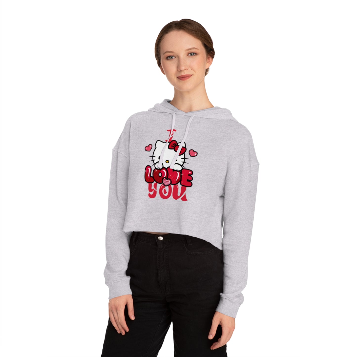 OMNI™ Hello Kitty Valentine's Day Themed Women’s Cropped Hoodie