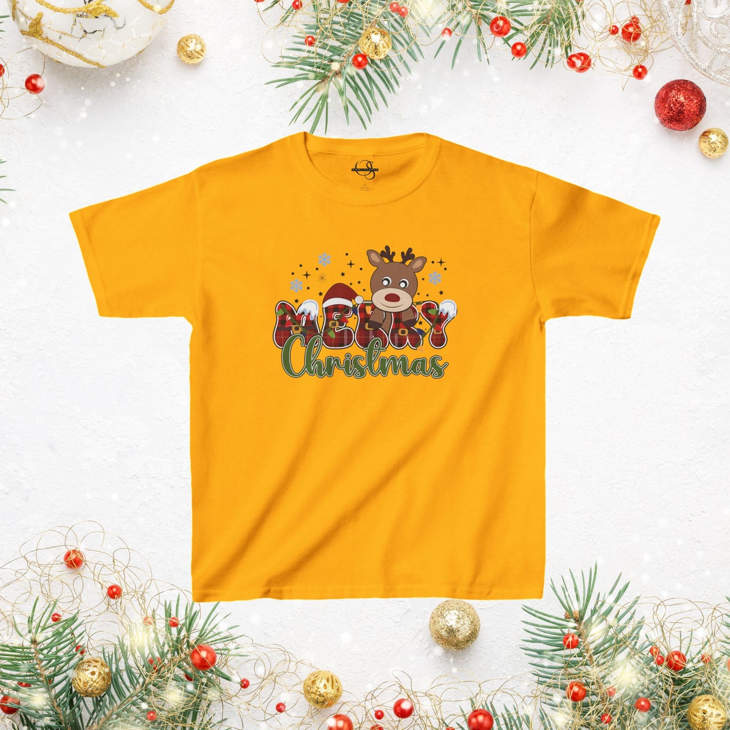 OMNI™ Rudolf Merry Christmas Kids Heavy Cotton T-Shirt