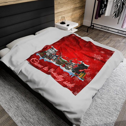 OMNI™ Star Wars Cartoon (Come To The Jolly Side) Christmas Themed Velveteen Plush Blanket