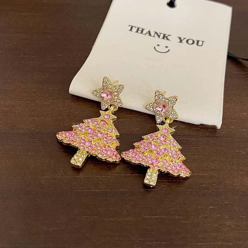 OMNI™ Pink Christmas Tree Earrings