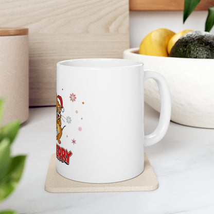 OMNI™ Tom and Jerry Christmas Themed Ceramic Mug (11oz)