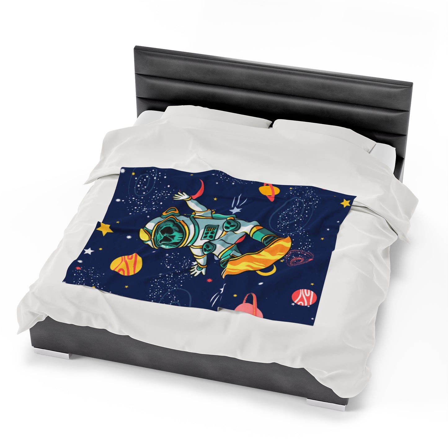 OMNI™ Skeleton Astronaut Space Surfer Velveteen Plush Blanket