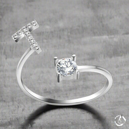 OMNI™ Adjustable 26 Initial Letter Zircon Ring