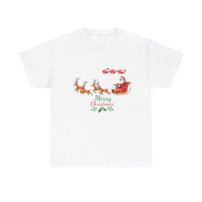 OMNI™ Santa and His Reindeer (Merry Christmas) Unisex Heavy Cotton T-Shirt